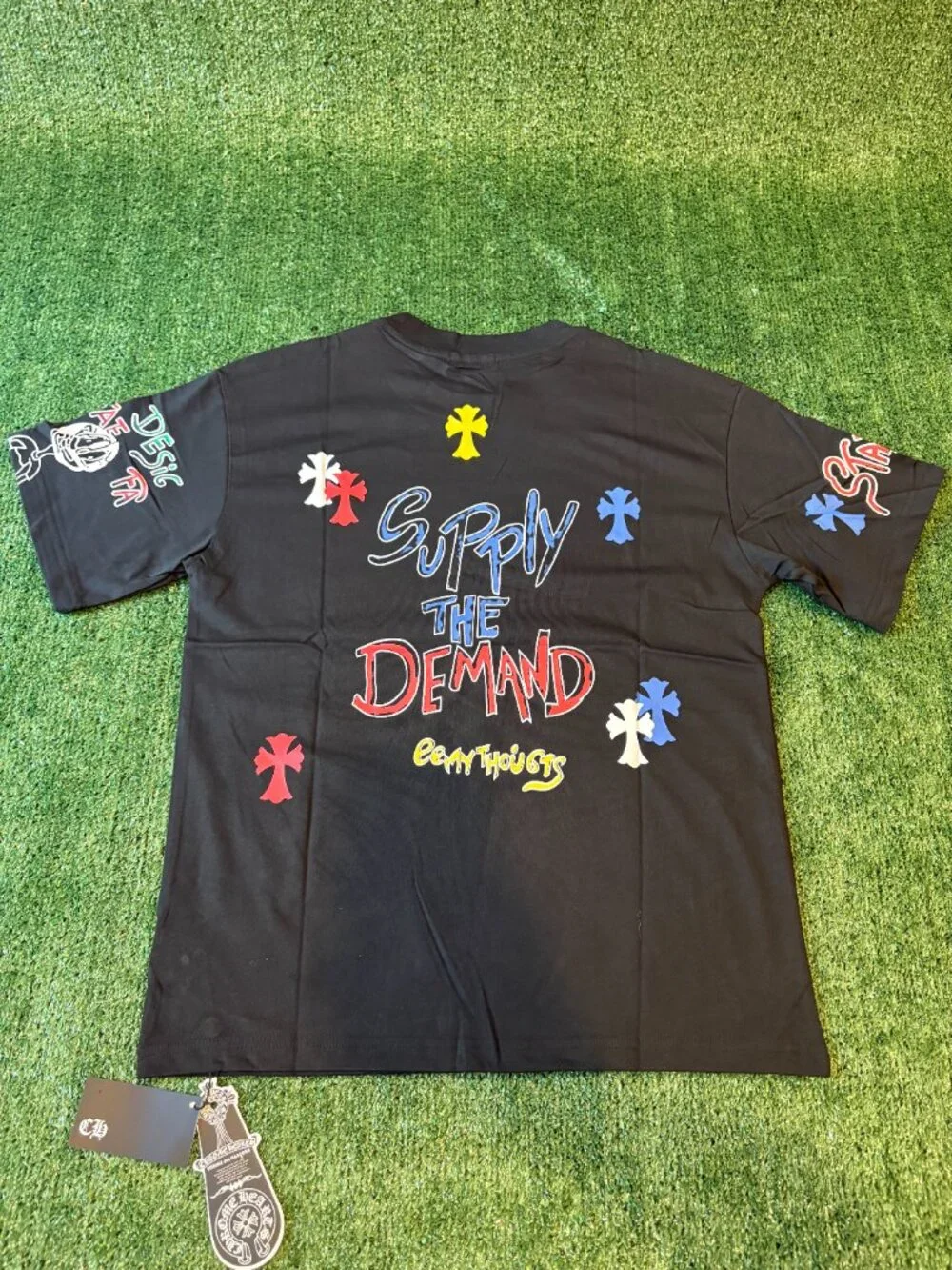 Chrome Hearts Black Graphic Tee Multi Cross Design - Picture 2 of 4